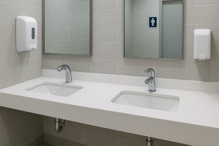 Read more about the article 10‑Building Study: BathSelect’s Touchless Fixtures vs. Manual in Office Restrooms