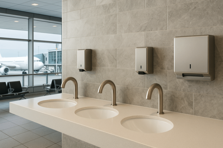 Read more about the article Designing ADA‑Compliant Touchless Bathrooms with BathSelect Fixtures
