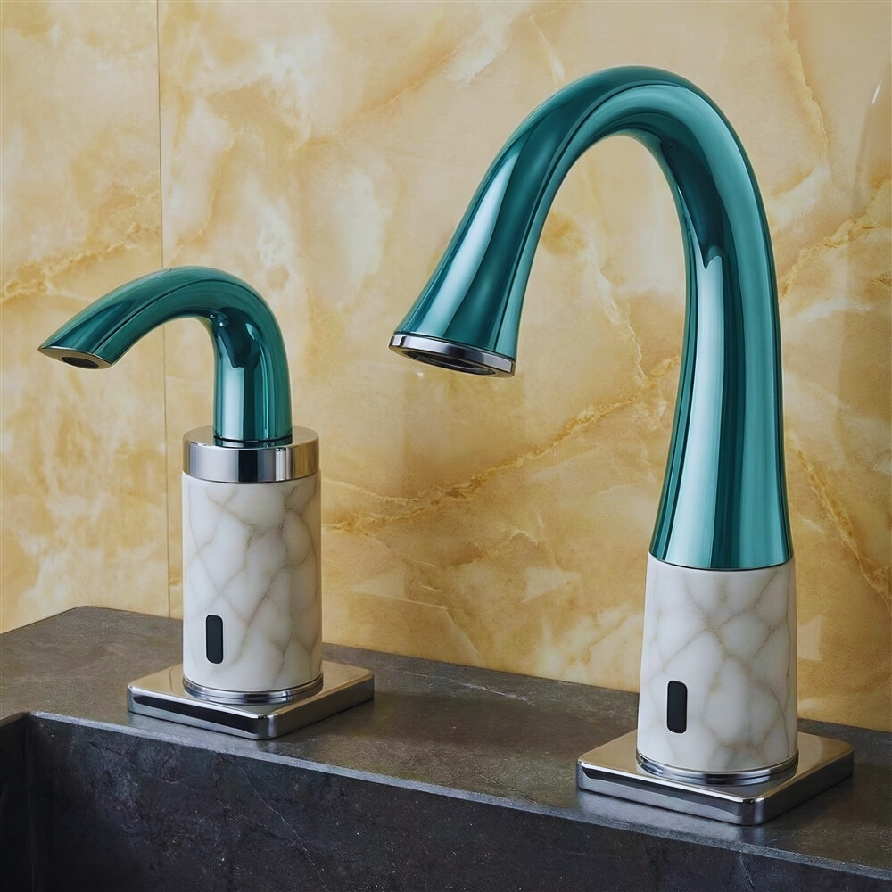 Hands-free sensor faucet operating correctly after range calibration