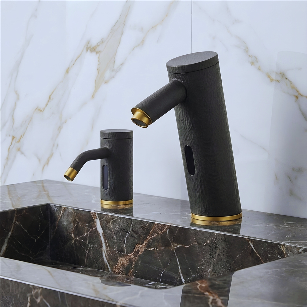 Hands placed in the detection zone of a Sloan Optima ETF-700 sensor faucet