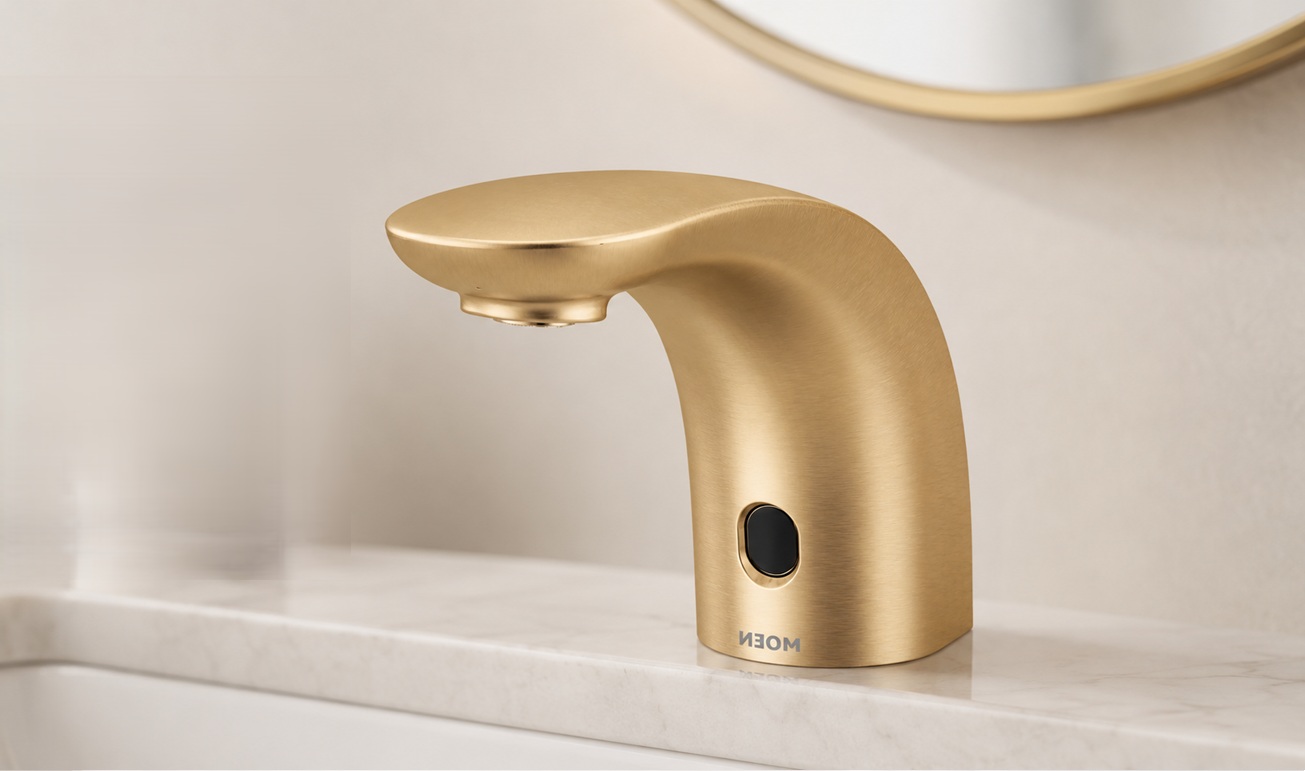 Moen M-POWER sensor operated lavatory faucet for heavy use commercial restrooms