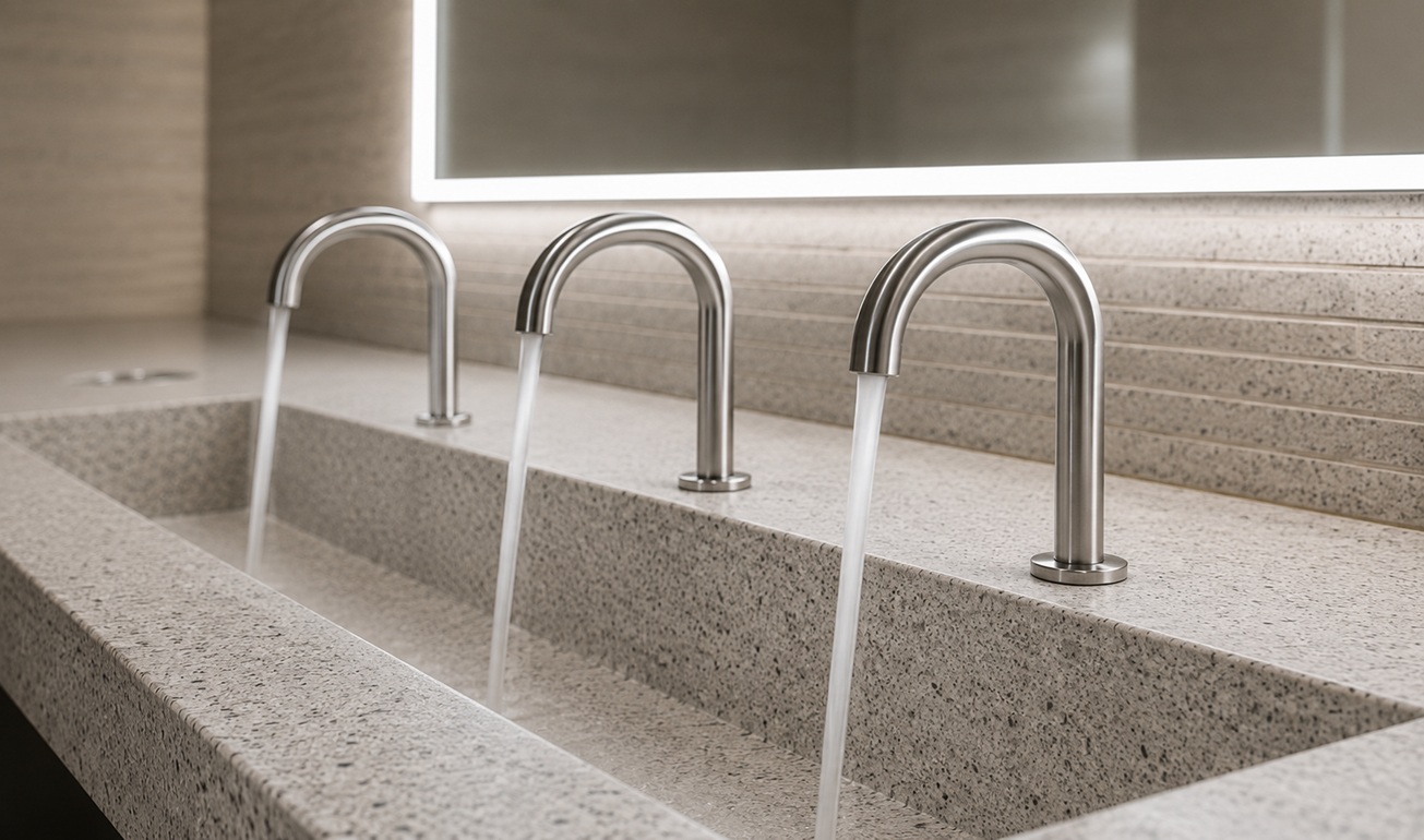 Best commercial touchless faucets for high traffic restroom sinks and AEC restroom specifications