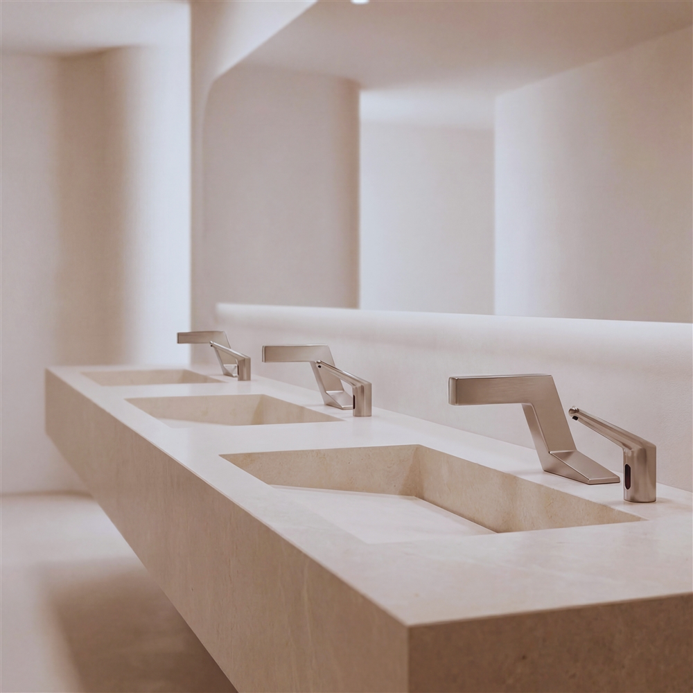 Integrated touchless faucet and soap dispenser system architecture