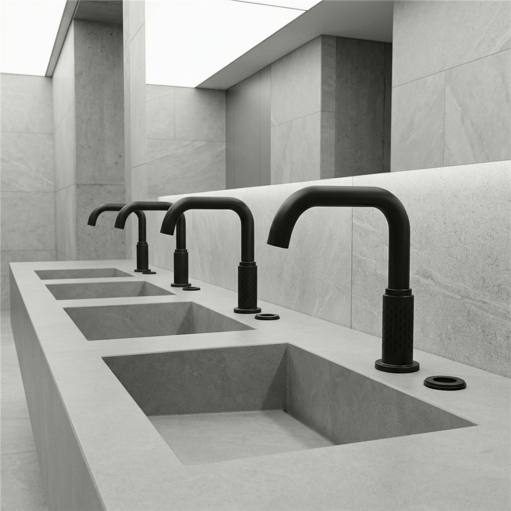 Wall-mounted automatic faucet operations and coordination