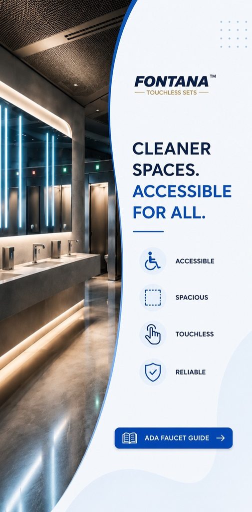 Commercial touchless restroom fixture codes standards for airports hospitals universities offices stadiums
