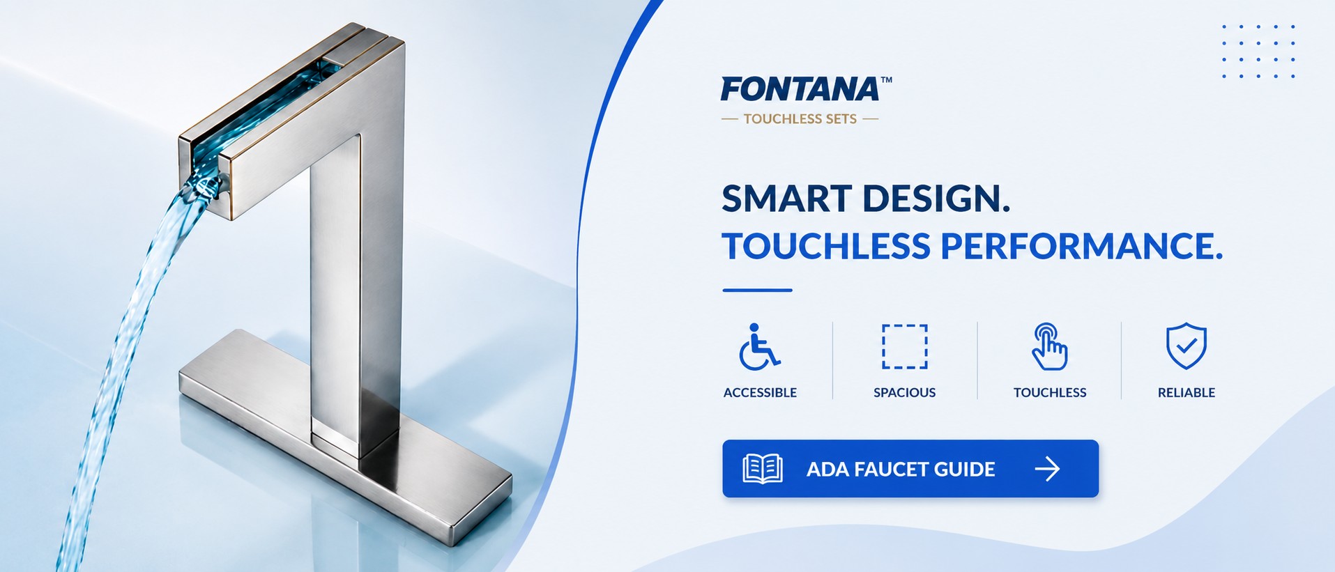Commercial touchless bathroom faucet system for high traffic restroom wash stations
