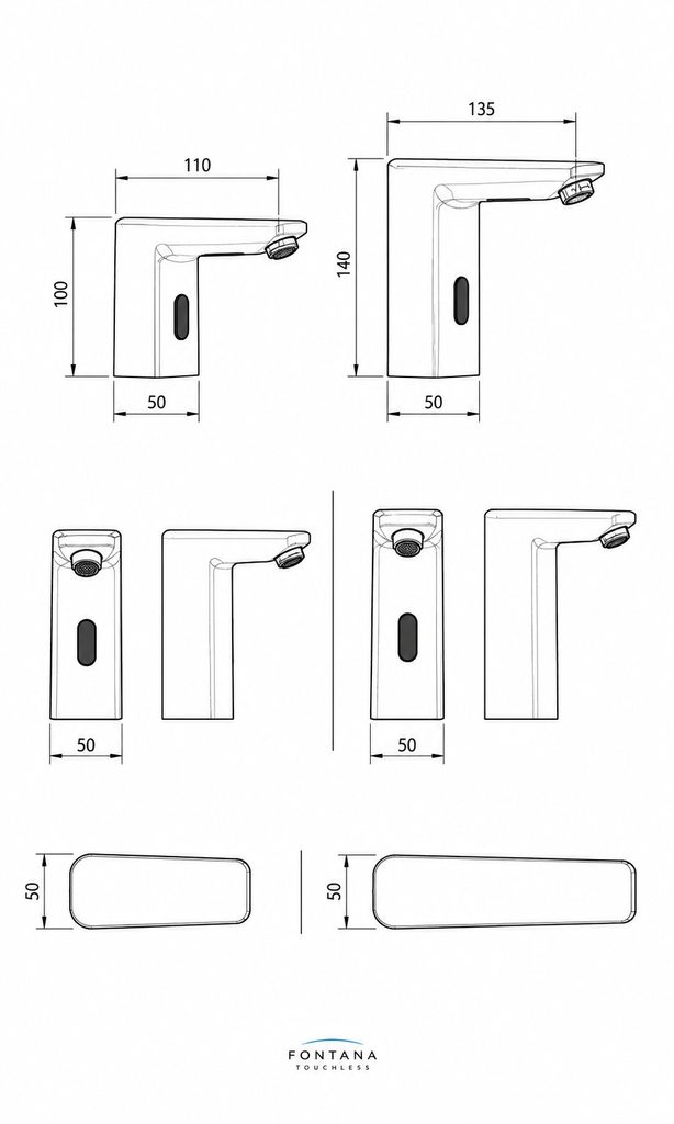Commercial faucet technical drawing for plumbing codes standards and specification review