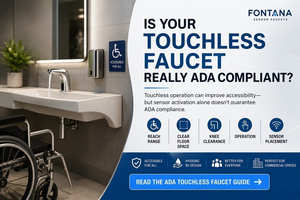 ADA compliant commercial touchless bathroom faucet accessibility standards