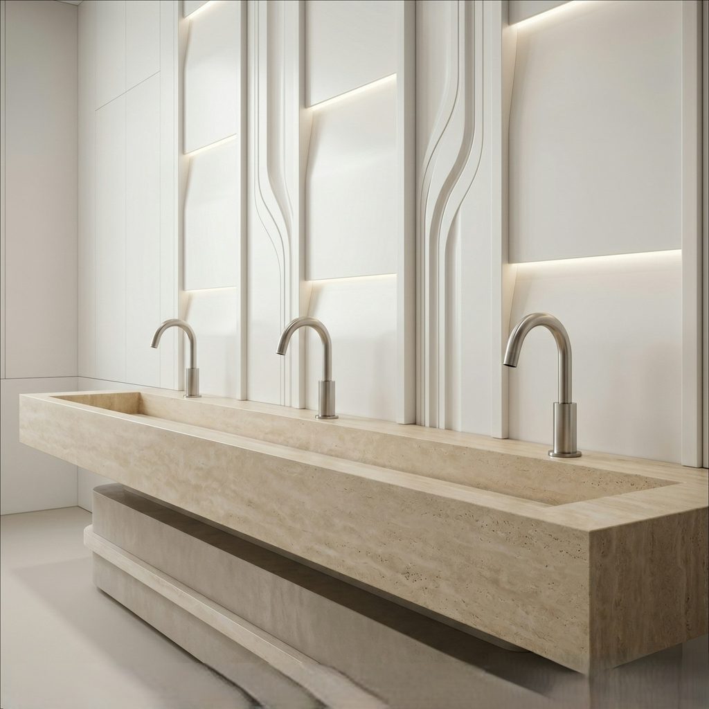 Brushed nickel faucet design illustrating contemporary metallic fixture styling